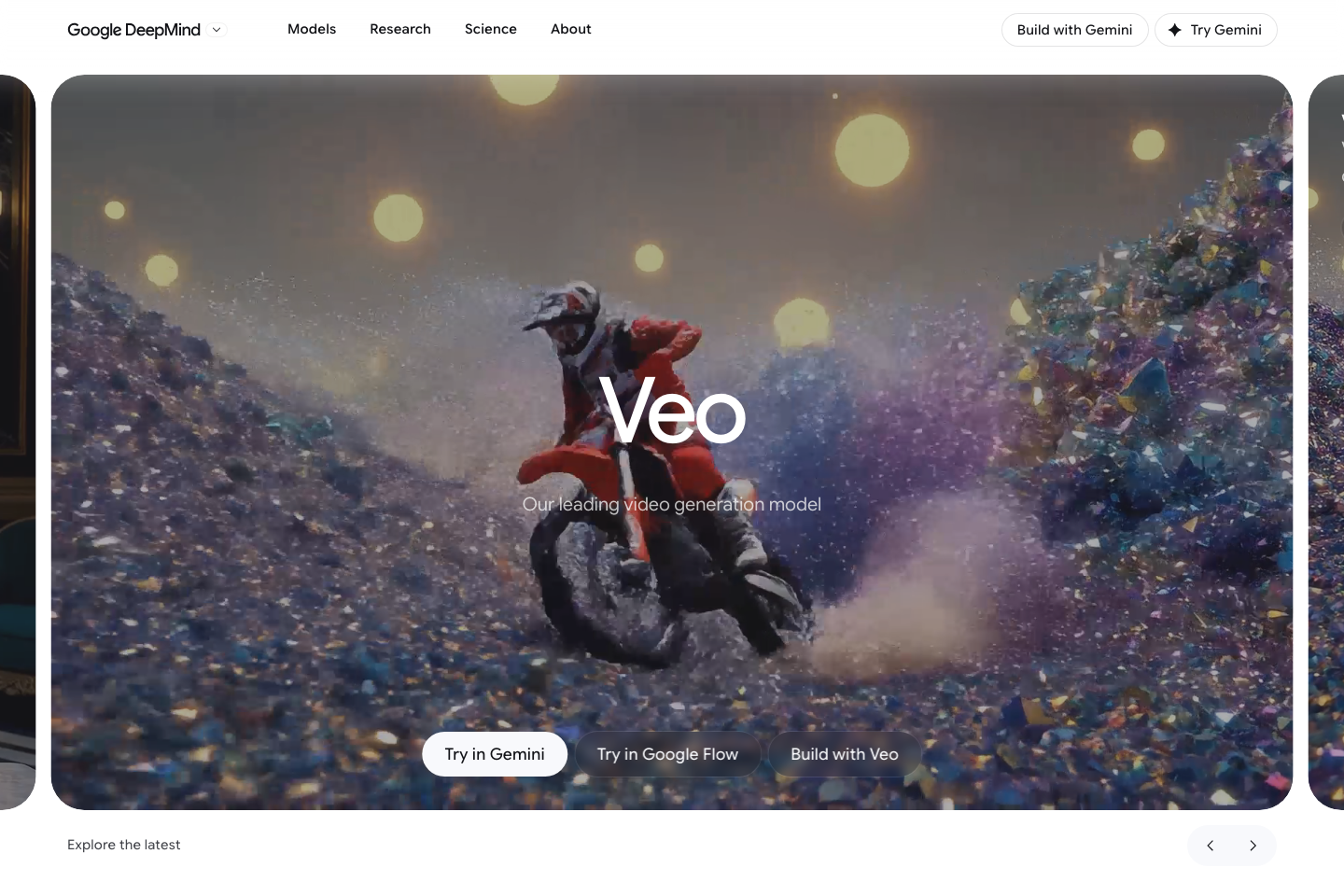 Google Veo website first screen screenshot